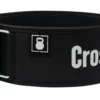 Crossfit - Straight Weightlifting Belt 2pood Sort vektløfterbelte der du ser logen til 2pood. Et sort kvadrat med en hvit kettelbell inni og CrossFit i hvitt.