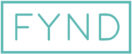 Logoen til Fynd. Det står Fynd i turkis inne i en turkis firkant.