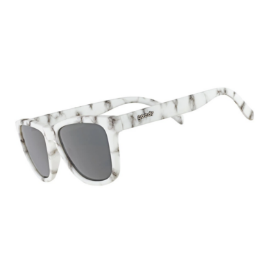 Goodr grå/ hvite solbriller OGs Apollo-gize for Nothing sett fra siden