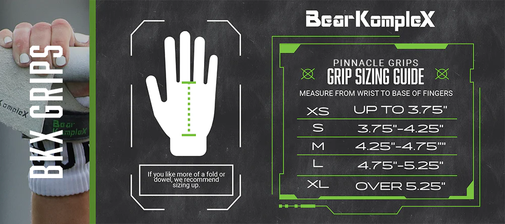Bilde av størrelsesguiden til Bear Komplex grips.