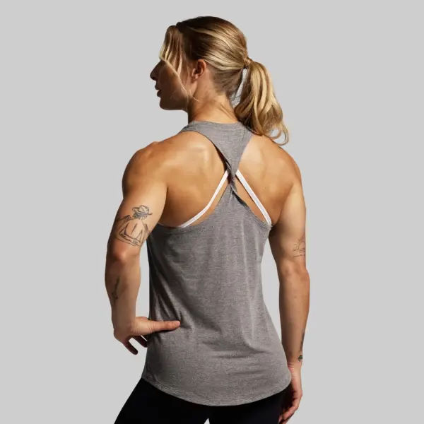 Premium Basic Twist Tank (Heather Grey) treningstopp